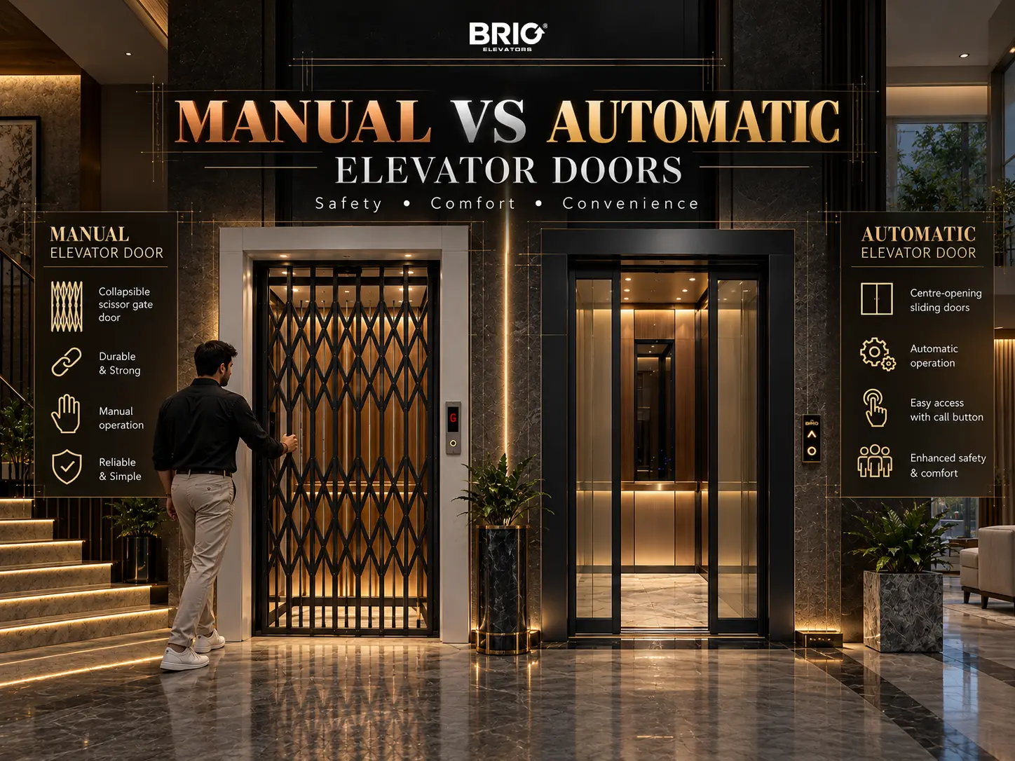 Manual vs Automatic Elevator Doors: Safety, Comfort and Convenience