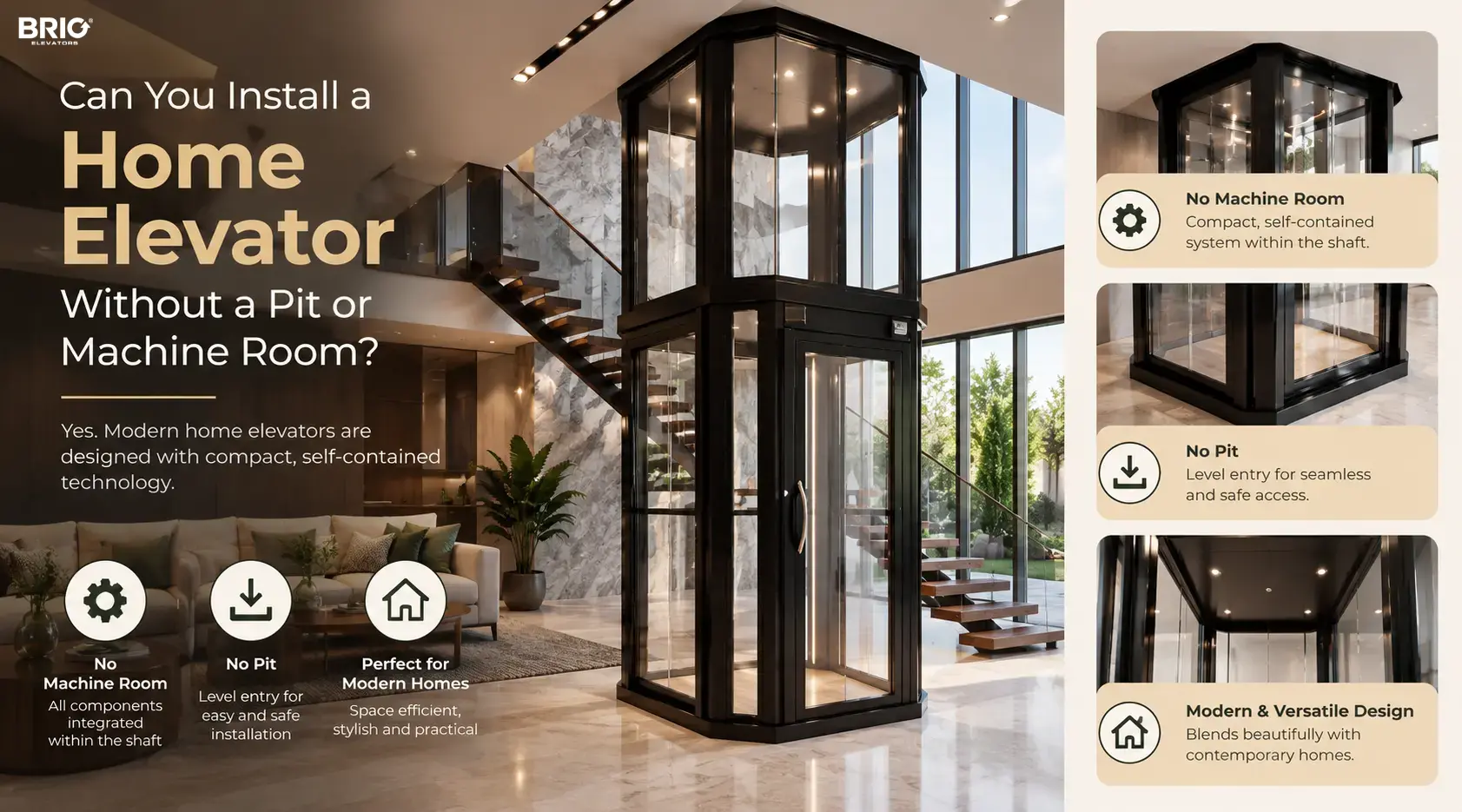 Can You Install a Home Elevator Without a Pit or Machine Room?